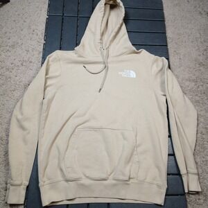 The North Face Hoodie Khaki Sand Beige Mens Medium M Excellent Fleece BB75